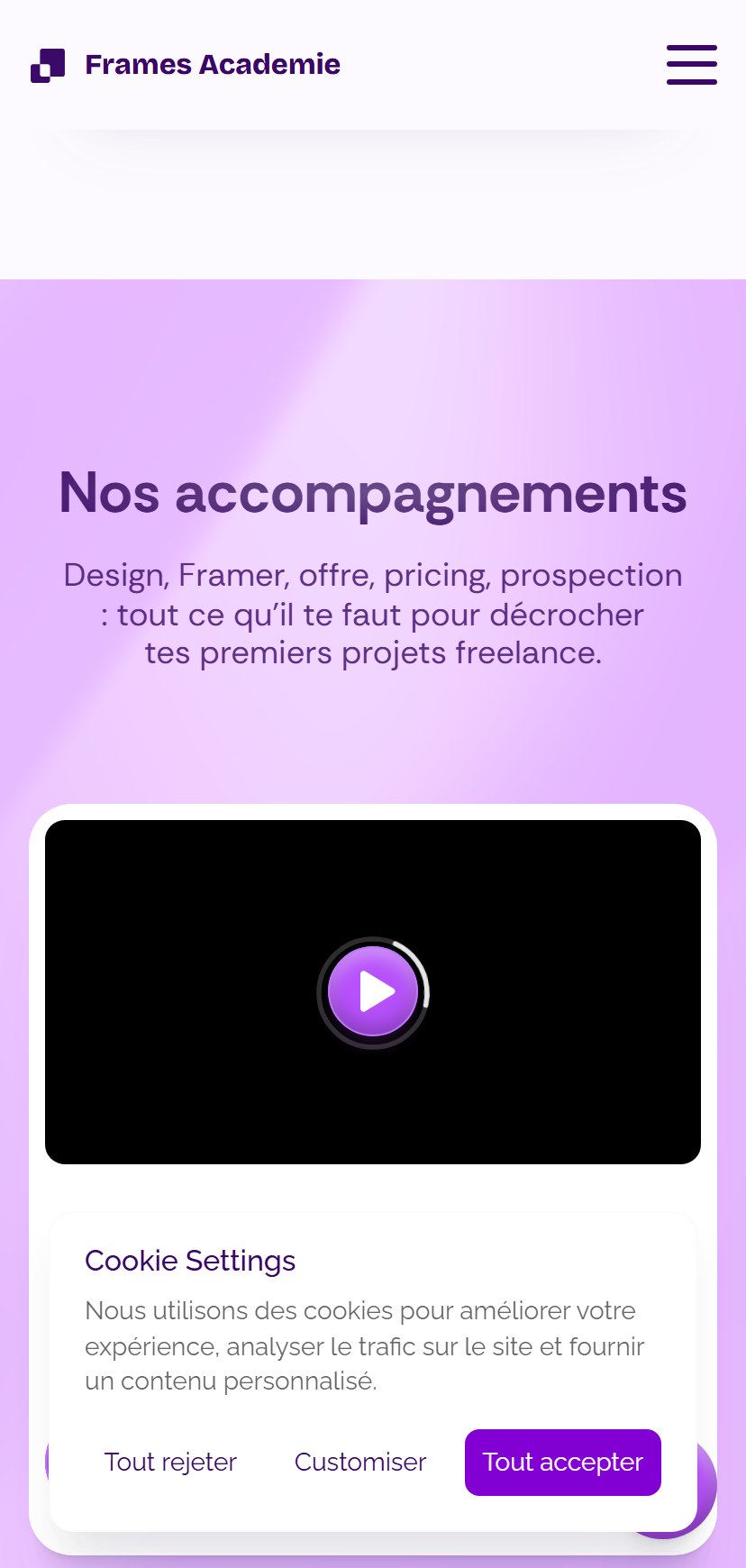 Frames Académie mobile Course
