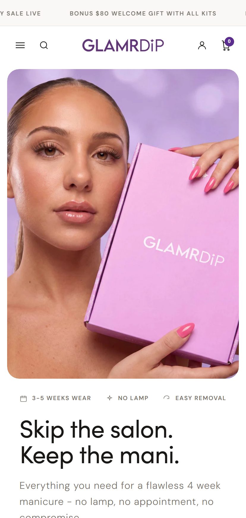 GLAMRDiP on mobile