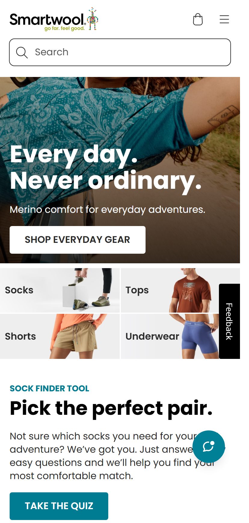 Smartwool on mobile